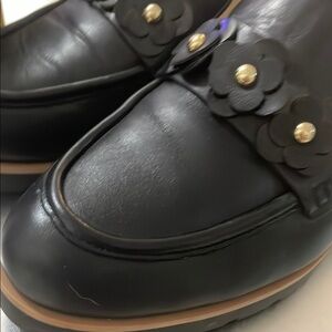 Kate Spade Black Floral Loafers